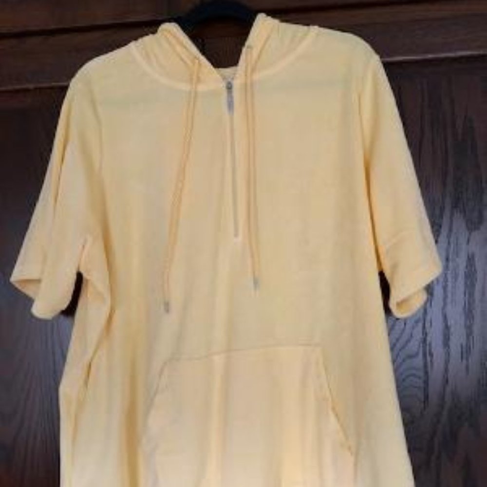 Denim & Co Sunny Yellow Terry Top & Bottom Set - Picture 2 of 5